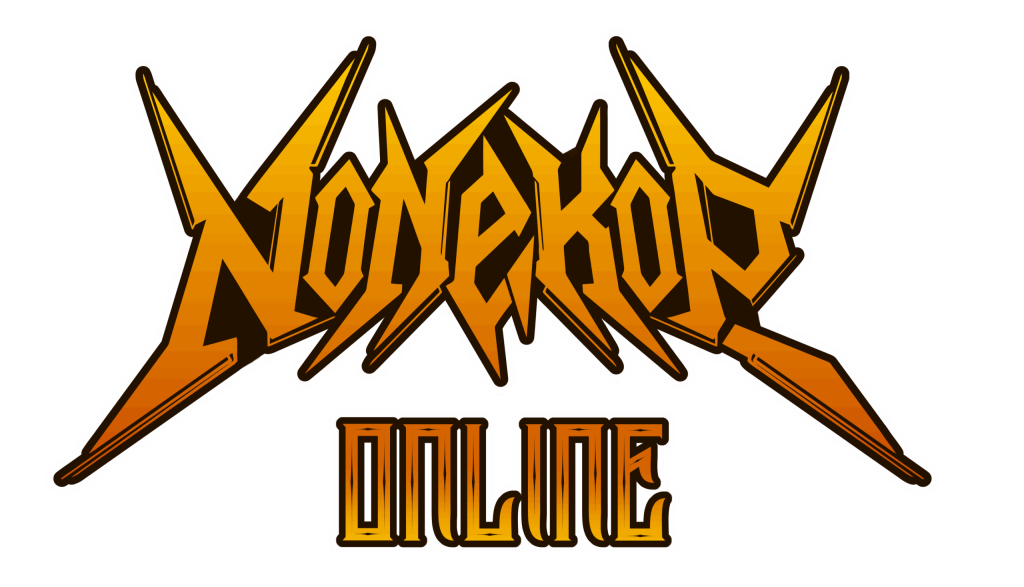 Jagged yellow and orange text that says NoNekoP Online.